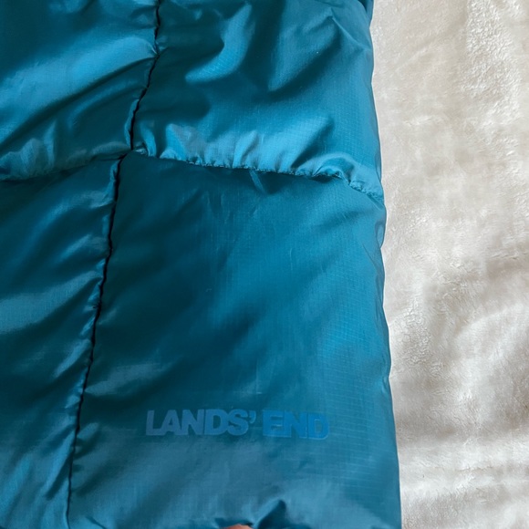 landsend turquoise puffer midi jacket - Picture 6 of 13